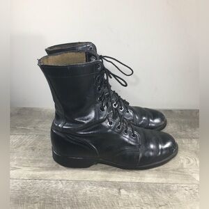 Vtg 80s Combat Mens Work Soft Toe Punk Grunge Leather Motorcycle Biker Boots 8.5